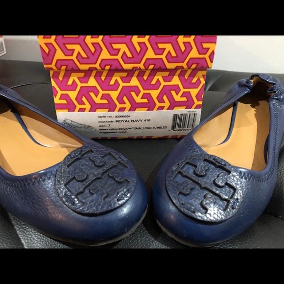 Tory Burch Shoes - Tory Burch Reva Flats in Royal Blue